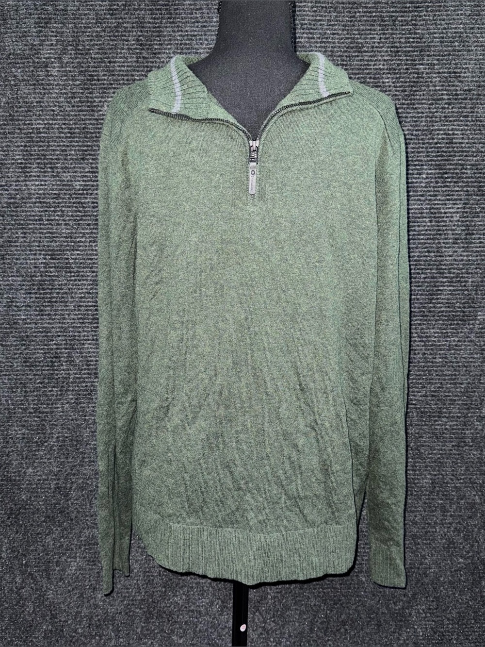 Smartwool Men’s M Sparwood Half Zip Sweater Green Merino Wool Blend SW000299 1/4